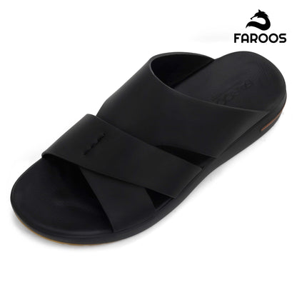Faroos[F412]M200 Full Black Gents Arabic Sandal