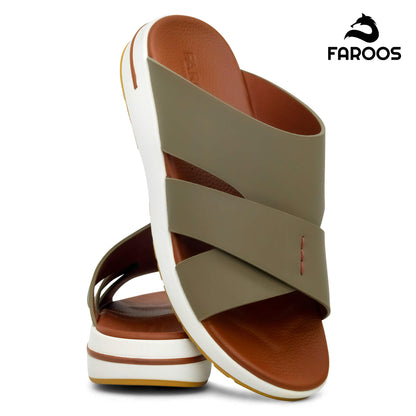 Faroos[F415]M200 Truffle Gents Arabic Sandal
