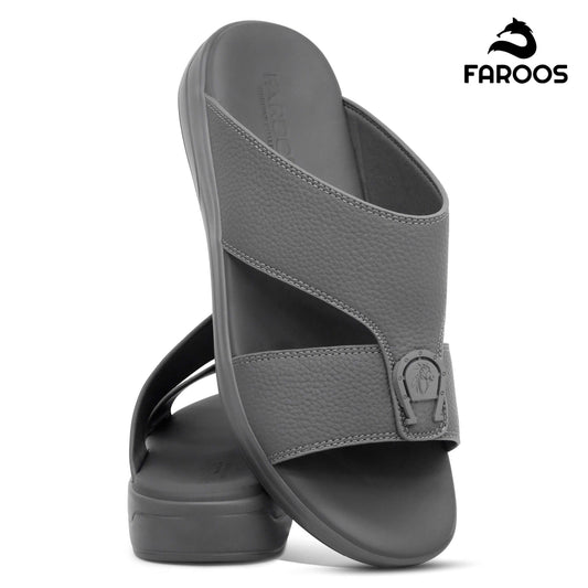 Faroos[F397]M095 Gray Gents Arabic Sandal