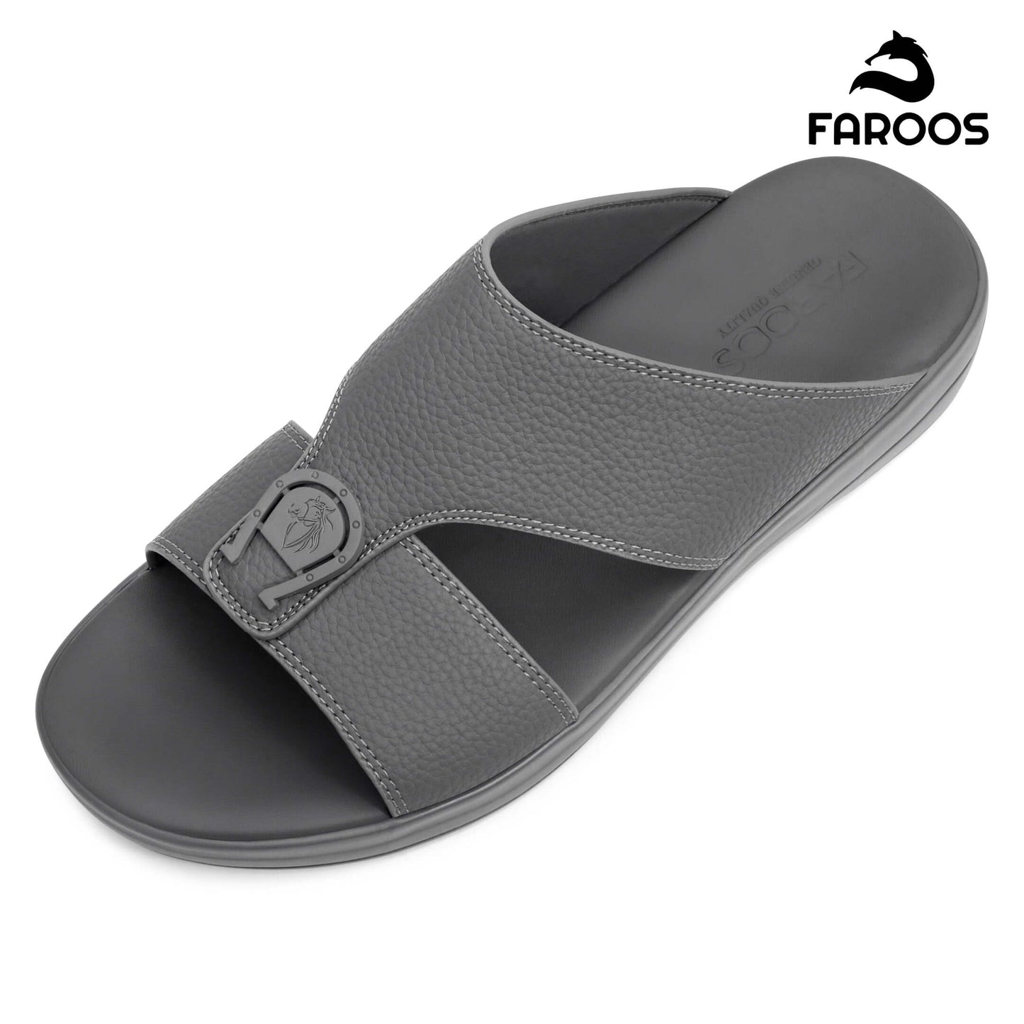 Faroos[F397]M095 Gray Gents Arabic Sandal