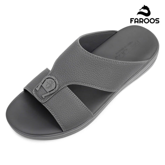 Faroos[F397]M095 Gray Gents Arabic Sandal