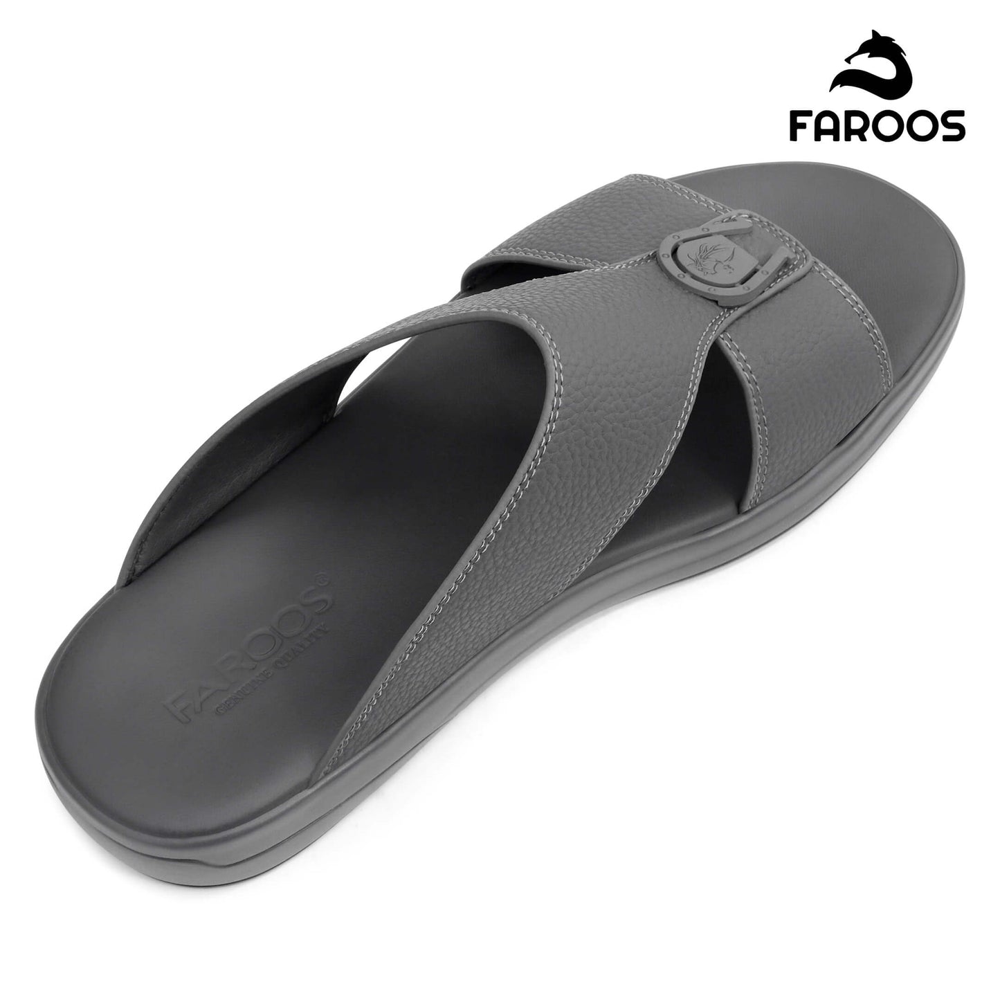 Faroos[F397]M095 Gray Gents Arabic Sandal