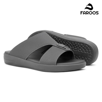 Faroos[F397]M095 Gray Gents Arabic Sandal