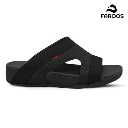 Faroos[F449]M148 Full Black Gents Arabic Sandal