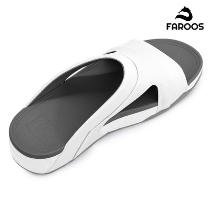 Faroos[F453]M148 White Gray Gents Arabic Sandal