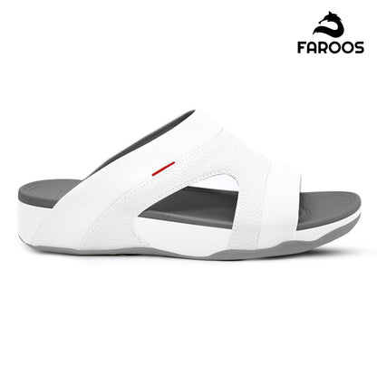 Faroos[F453]M148 White Gray Gents Arabic Sandal