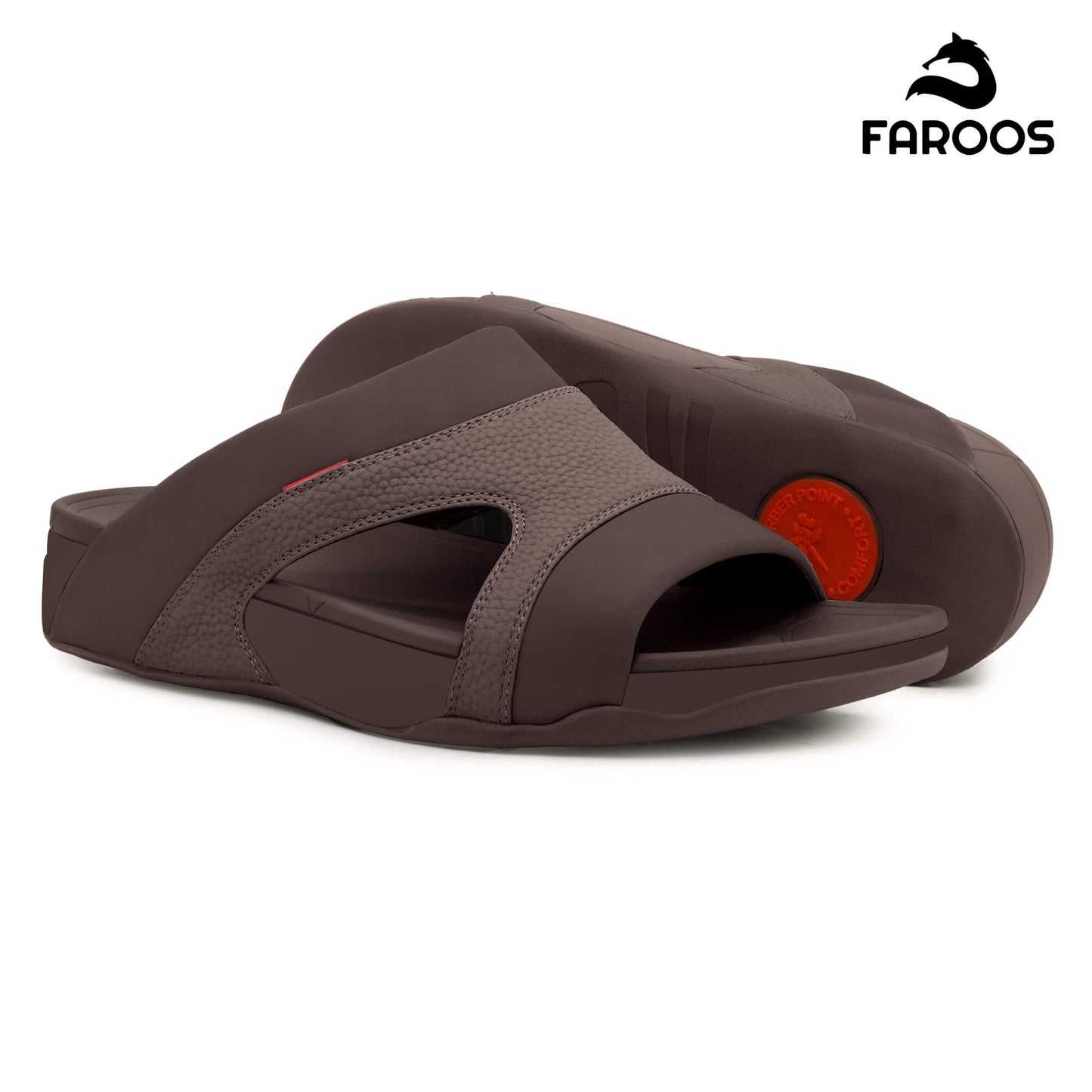 Faroos[F434]M138 Brown Gents Arabic Sandal
