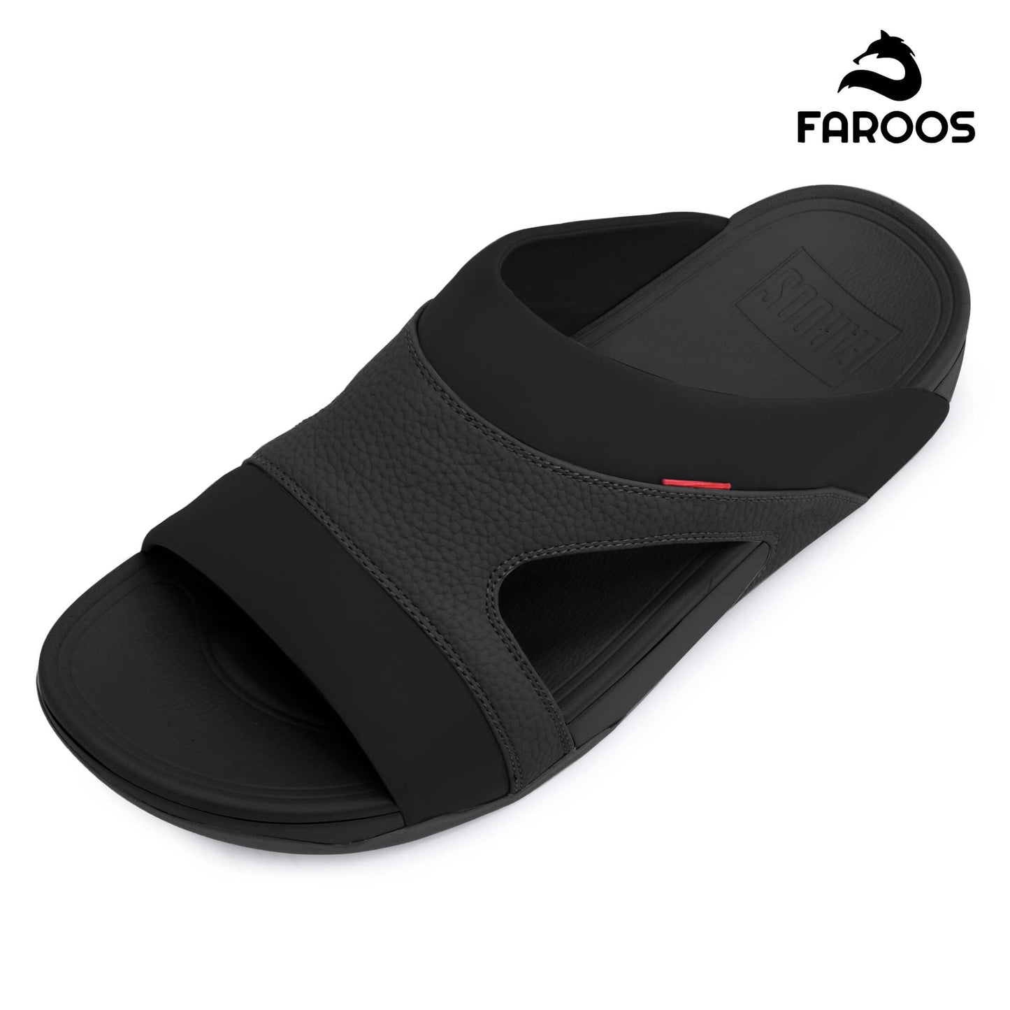 Faroos[F435]M138 Full Black Gents Arabic Sandal