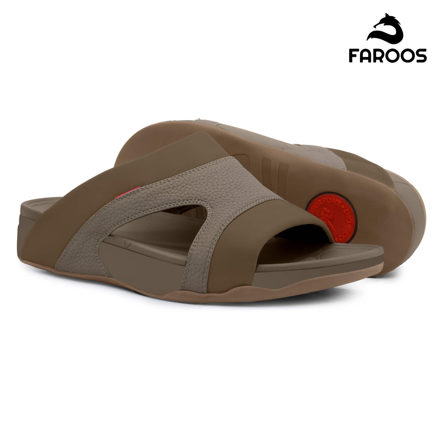 Faroos[F439]M138 Truffle Gents Arabic Sandal