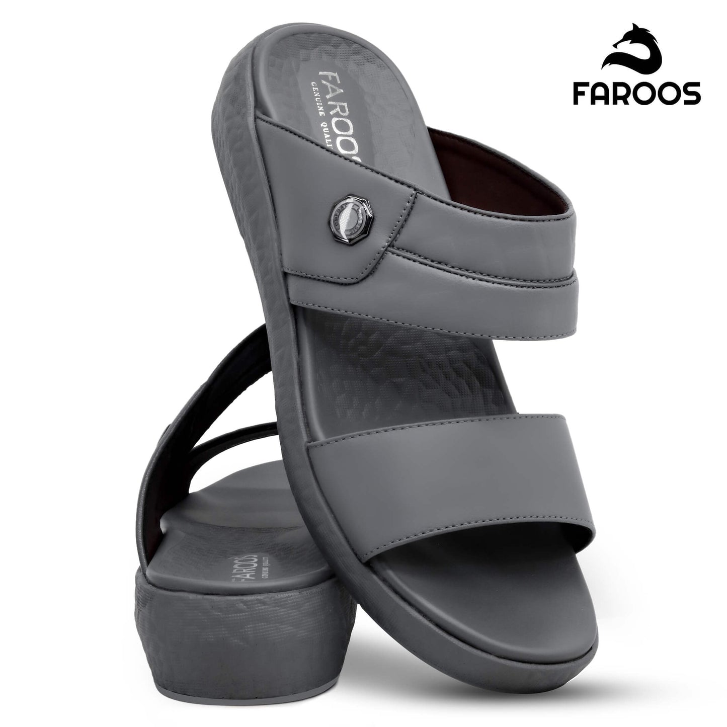 Faroos[F235]M053 Gray Gents Arabic Sandal