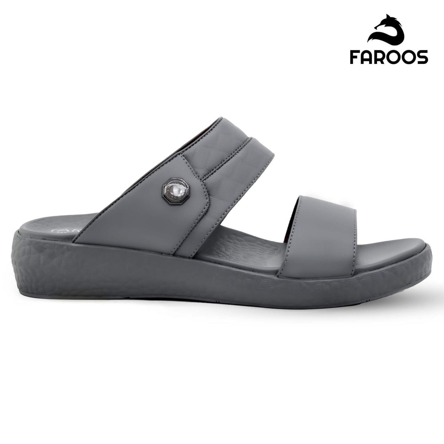 Faroos[F235]M053 Gray Gents Arabic Sandal