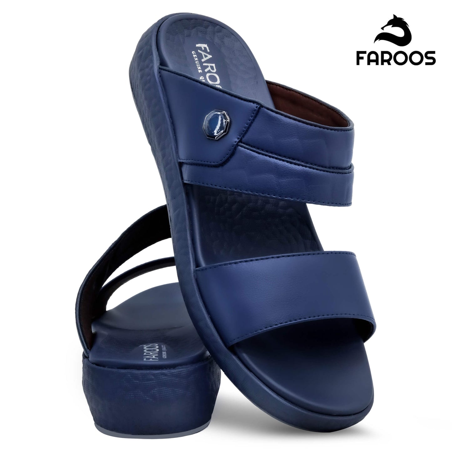 Faroos[F236]M053 Navy Gents Arabic Sandal
