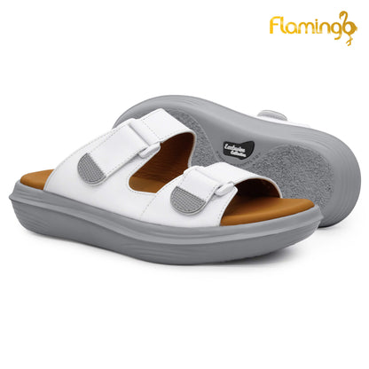 Flamingo Premium[FG123]8078 White Gents Arabic Sandal