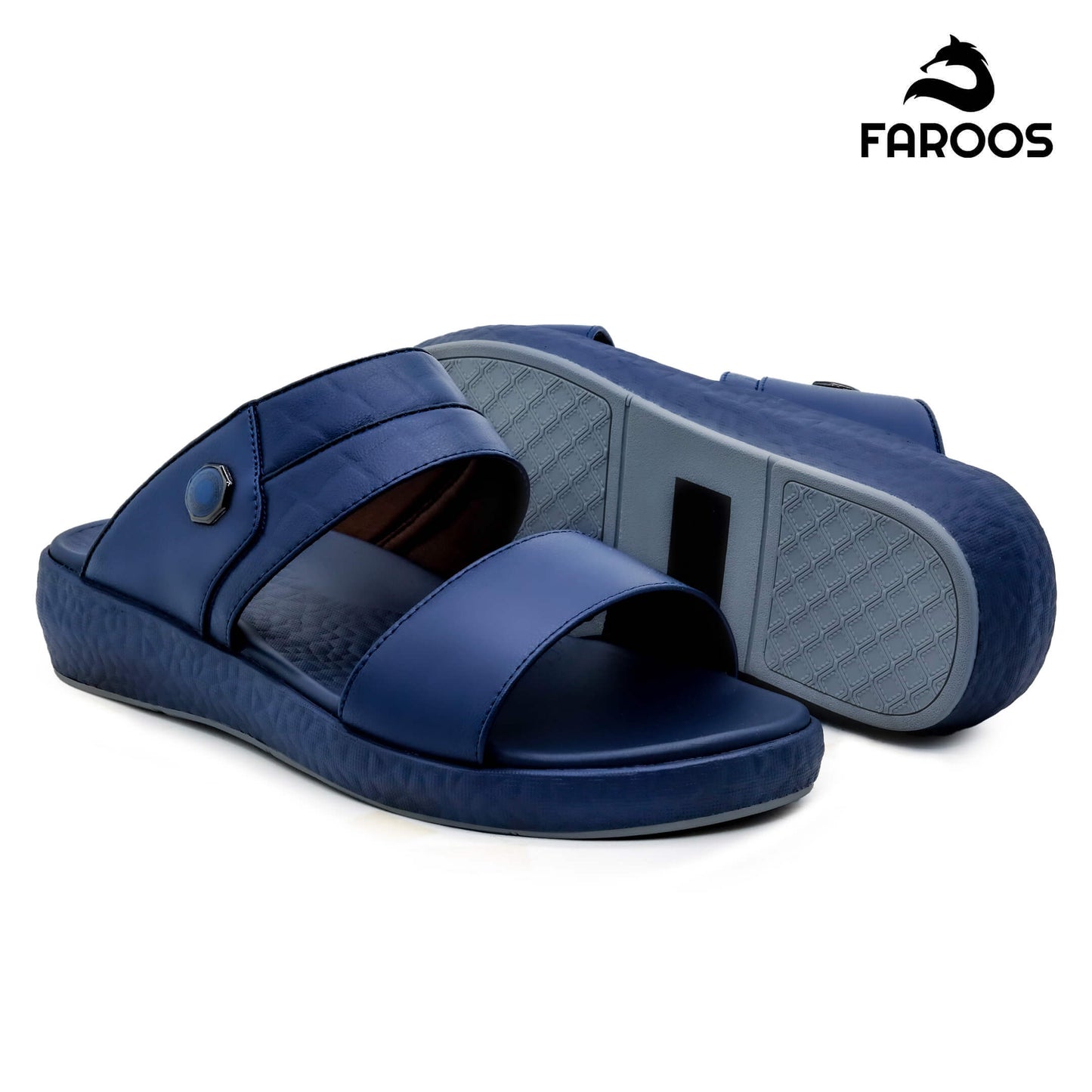 Faroos[F236]M053 Navy Gents Arabic Sandal