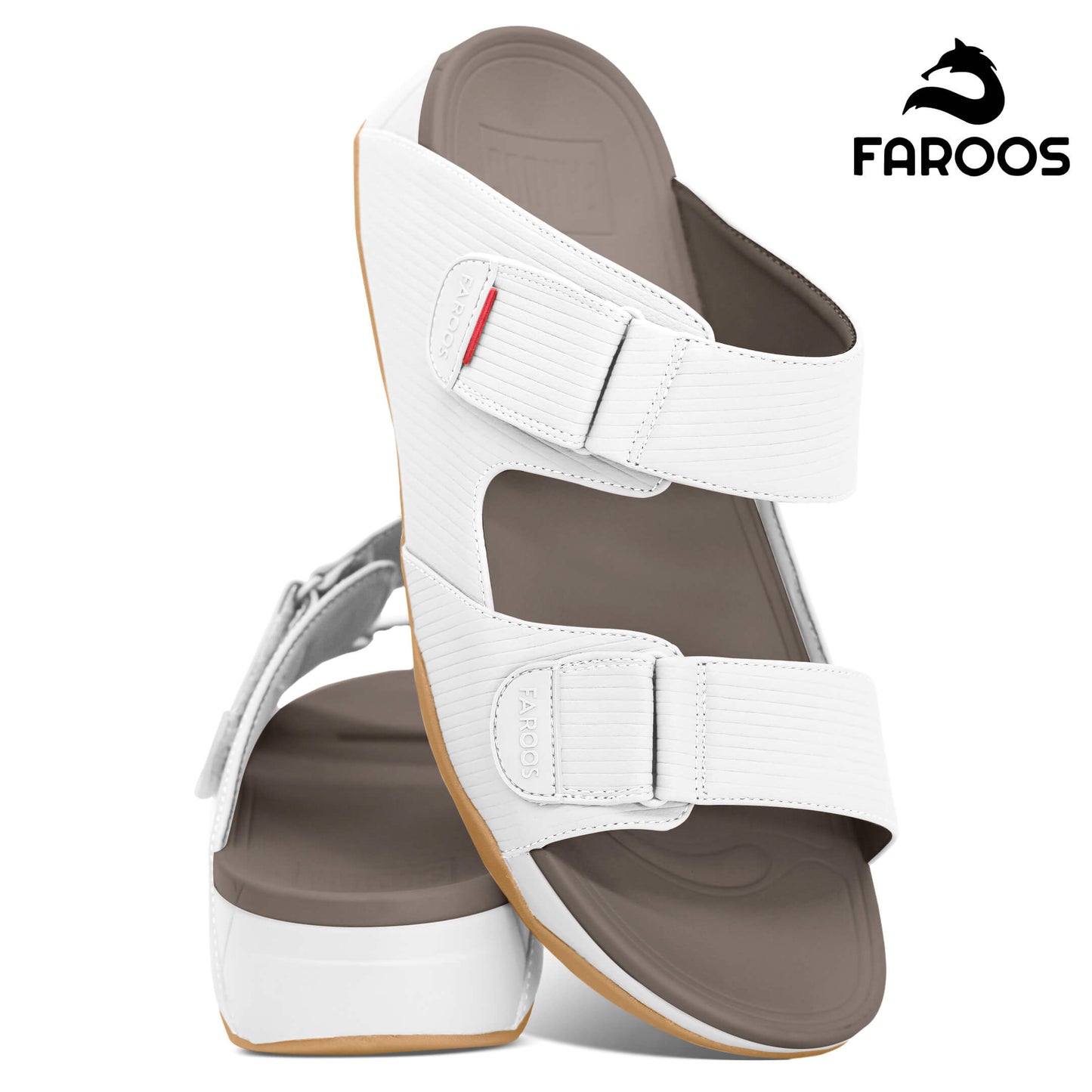 Faroos[F294]M126 White Gents Arabic Sandal