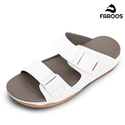 Faroos[F294]M126 White Gents Arabic Sandal