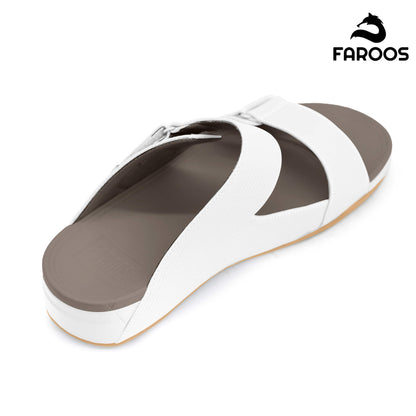 Faroos[F294]M126 White Gents Arabic Sandal