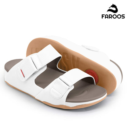 Faroos[F294]M126 White Gents Arabic Sandal
