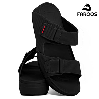 Faroos[F291]M126 Full Black Gents Arabic Sandal