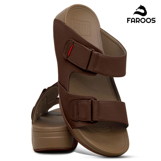 Faroos[F356]M124 Brown Gents Arabic Sandal