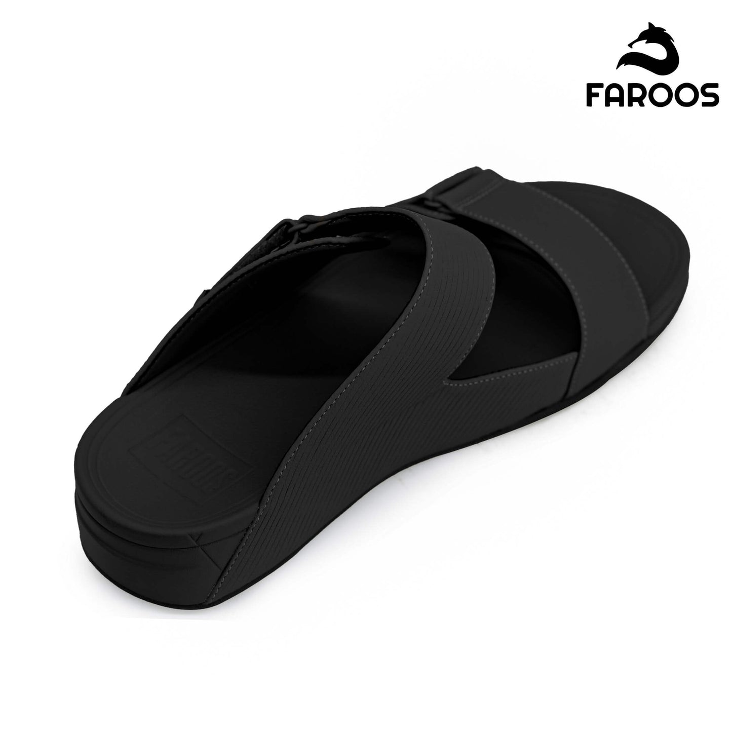 Faroos[F291]M126 Full Black Gents Arabic Sandal