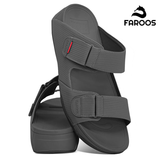 Faroos[F296]M126 Dark Gray Gents Arabic Sandal