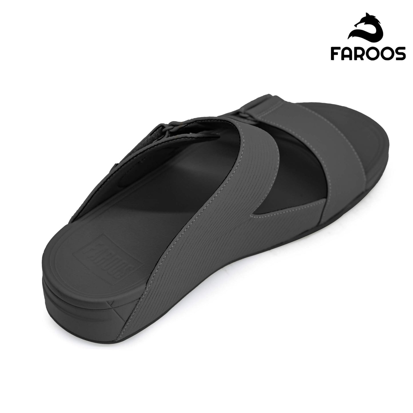 Faroos[F296]M126 Dark Gray Gents Arabic Sandal