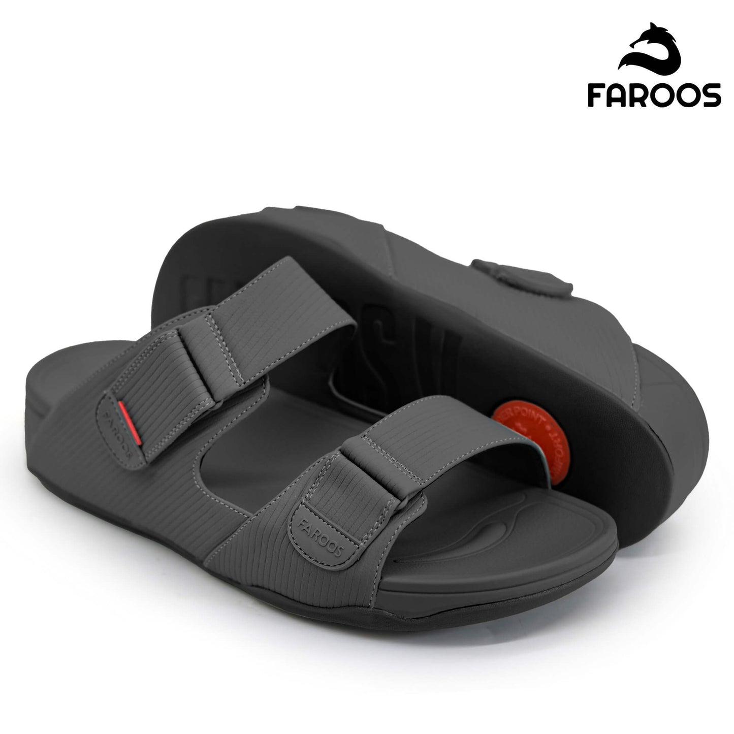 Faroos[F296]M126 Dark Gray Gents Arabic Sandal