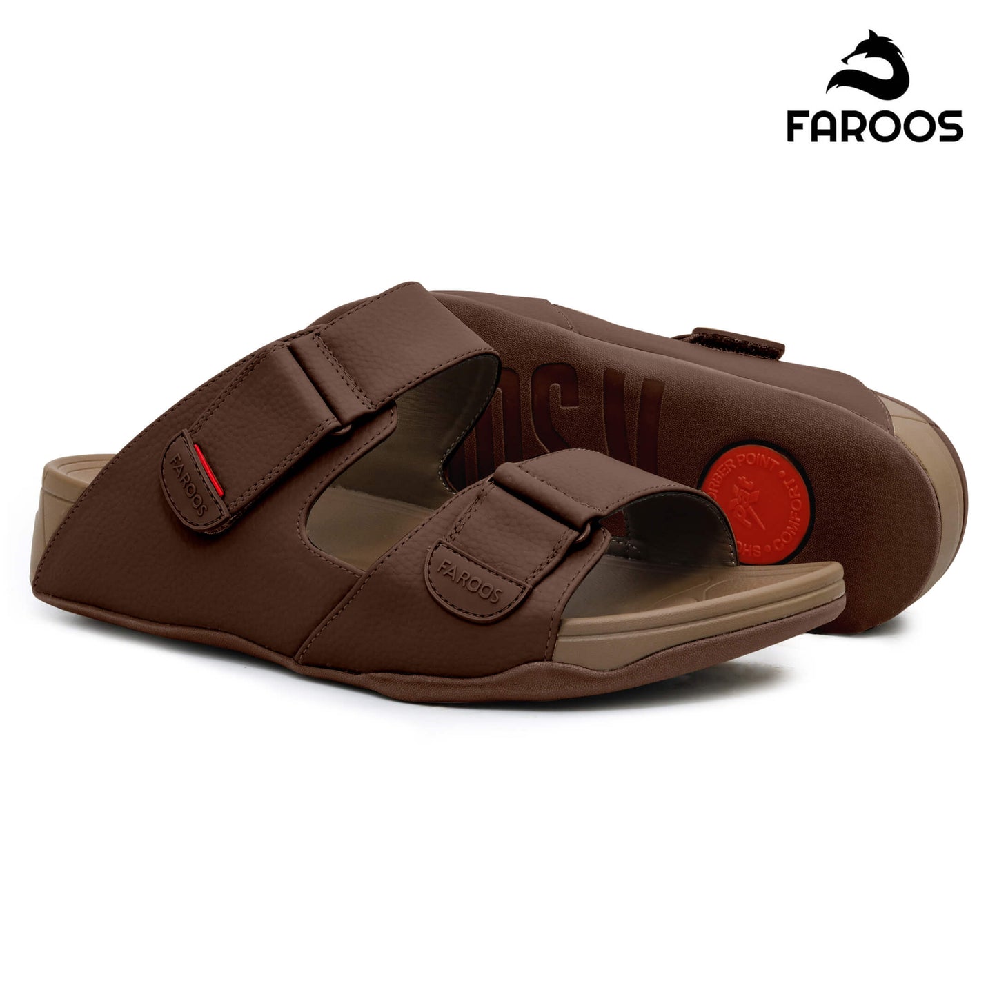 Faroos[F356]M124 Brown Gents Arabic Sandal