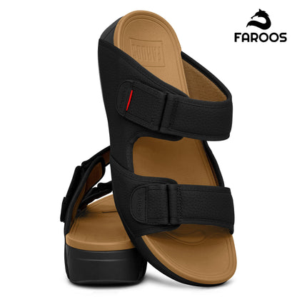 Faroos[F457]M129 Black Gents Arabic Sandal