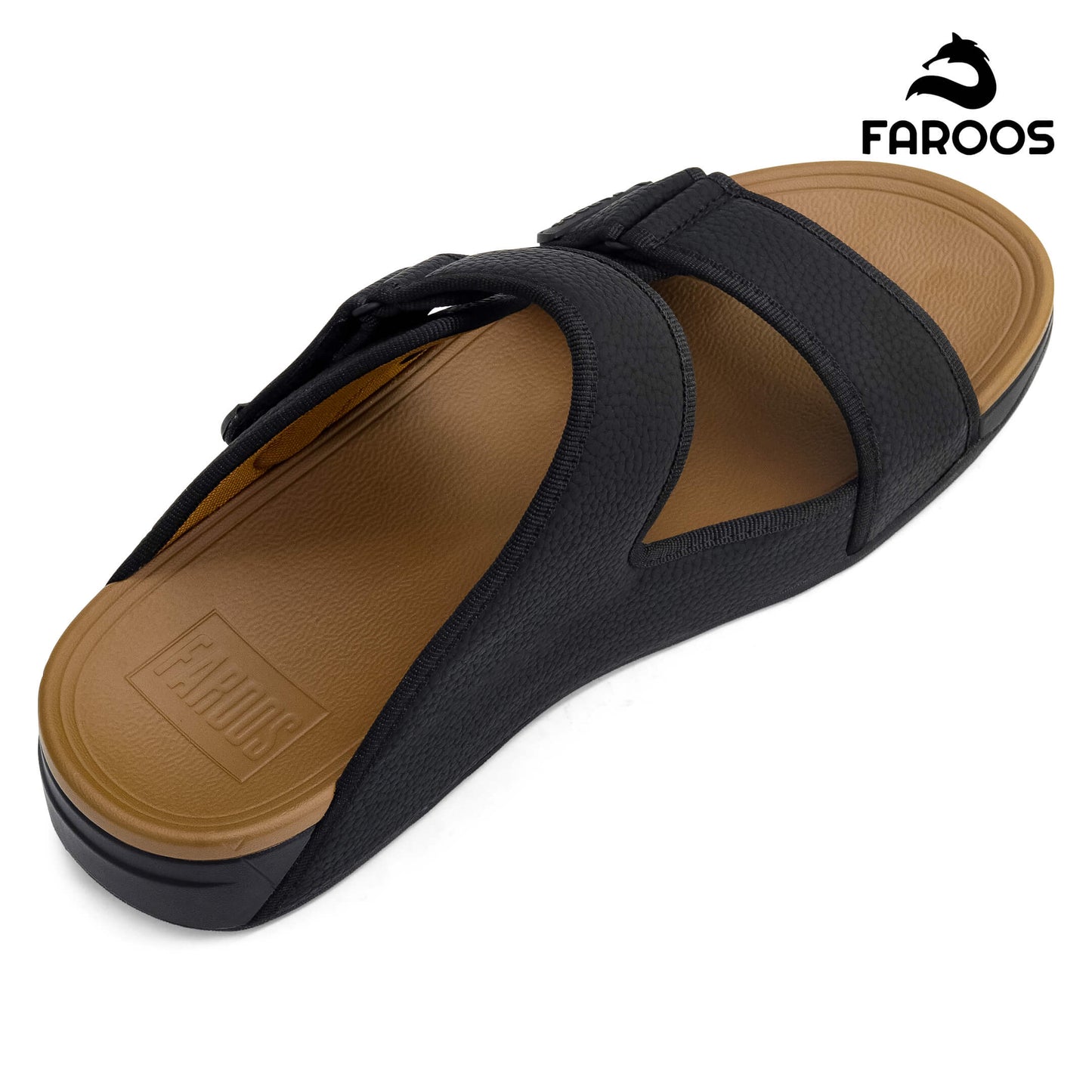 Faroos[F457]M129 Black Gents Arabic Sandal