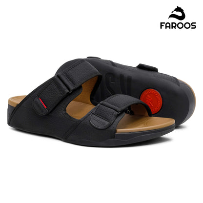 Faroos[F457]M129 Black Gents Arabic Sandal