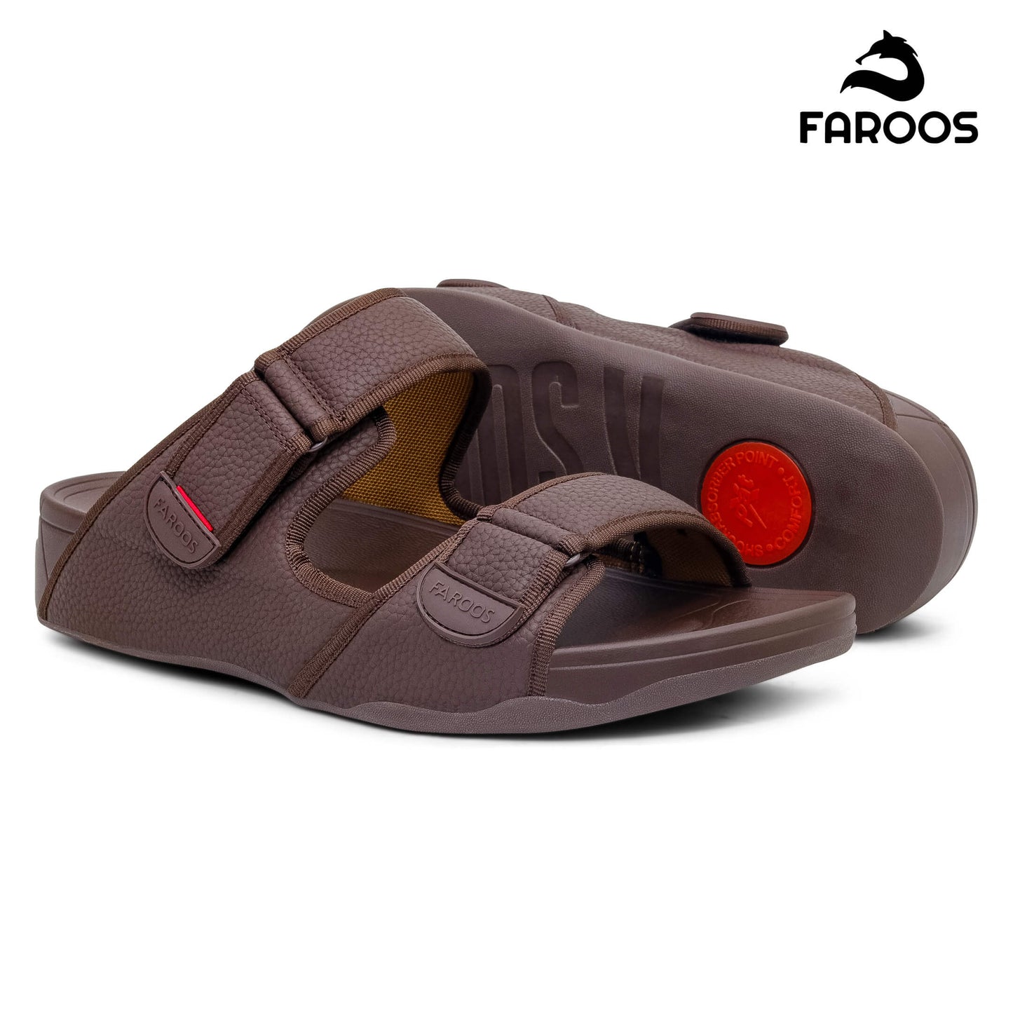 Faroos[F458]M129 Brown Gents Arabic Sandal