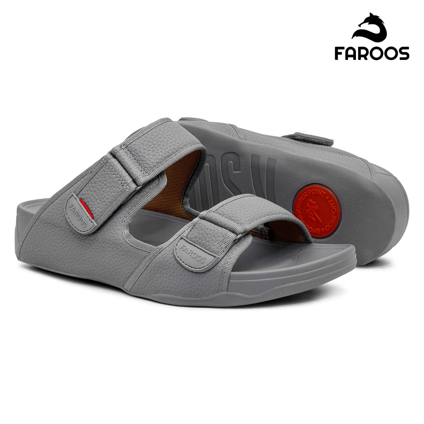 Faroos[F459]M129 L.gray Gents Arabic Sandal