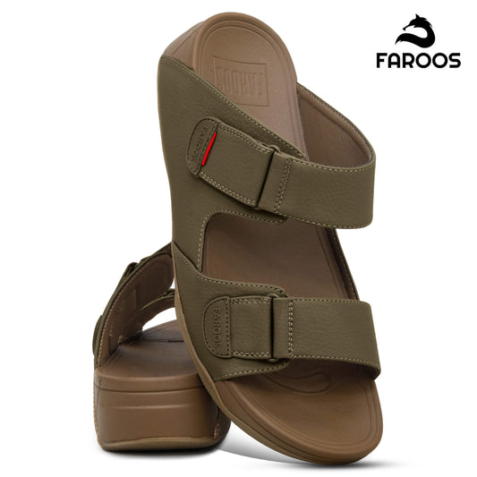 Faroos[F357]M124 Truffle Gents Arabic Sandal