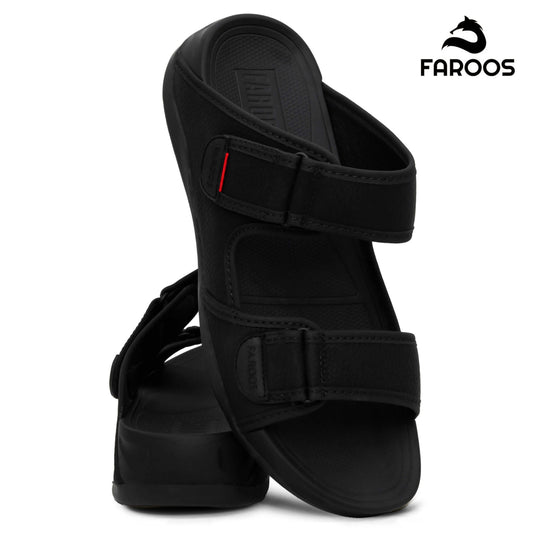 Faroos[F528]M105 Full Black Gents Arabic Sandal