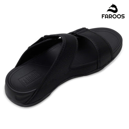 Faroos[F528]M105 Full Black Gents Arabic Sandal