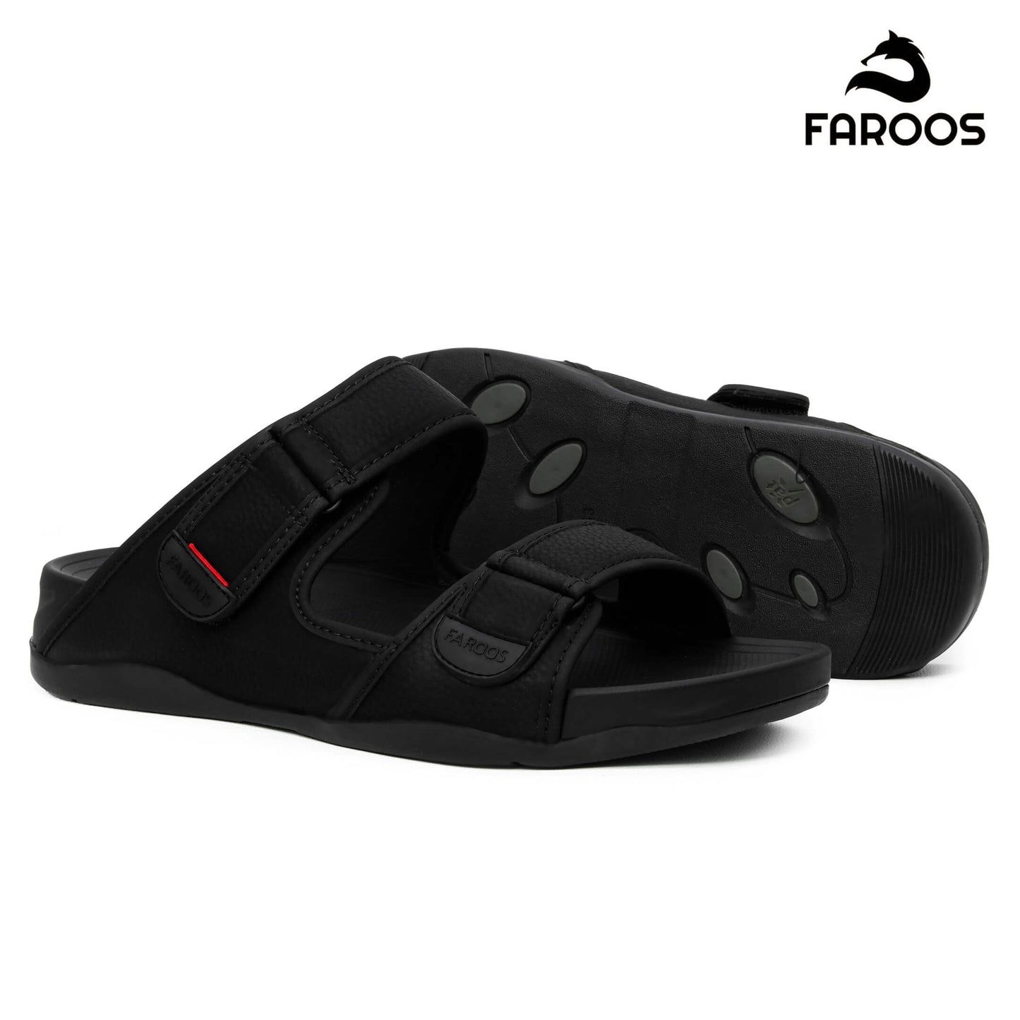 Faroos[F528]M105 Full Black Gents Arabic Sandal