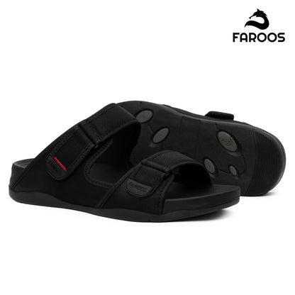 Faroos[F528]M105 Full Black Gents Arabic Sandal
