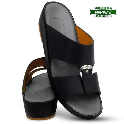 Narwas 2000[NG108] Black Gray Gents Arabic Sandal