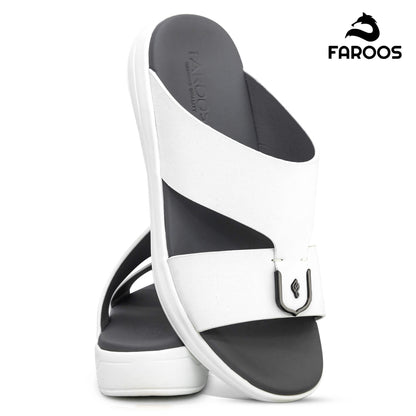 Faroos[F472]M090 White Gents Arabic Sandal