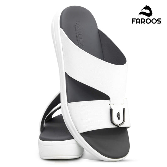 Faroos[F472]M090 White Gents Arabic Sandal