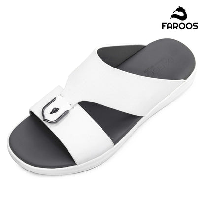 Faroos[F472]M090 White Gents Arabic Sandal