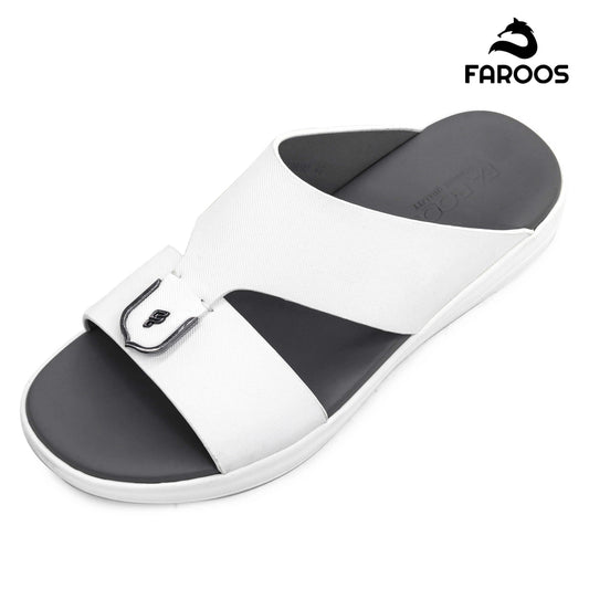 Faroos[F472]M090 White Gents Arabic Sandal