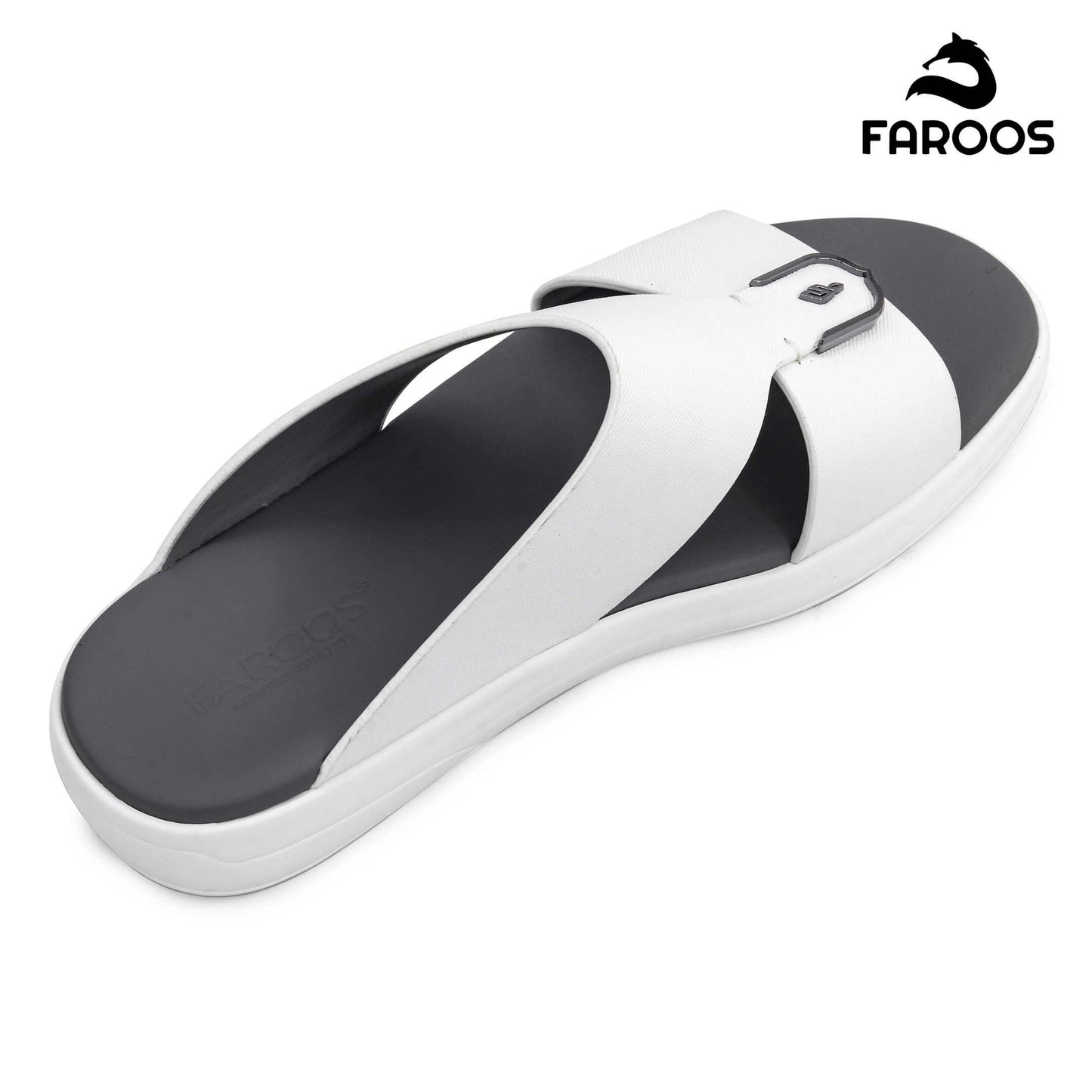 Faroos[F472]M090 White Gents Arabic Sandal