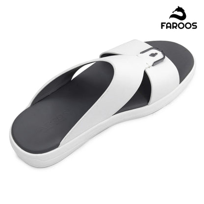 Faroos[F472]M090 White Gents Arabic Sandal