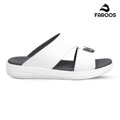 Faroos[F472]M090 White Gents Arabic Sandal