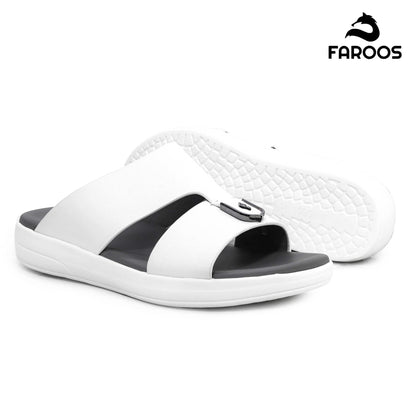Faroos[F472]M090 White Gents Arabic Sandal