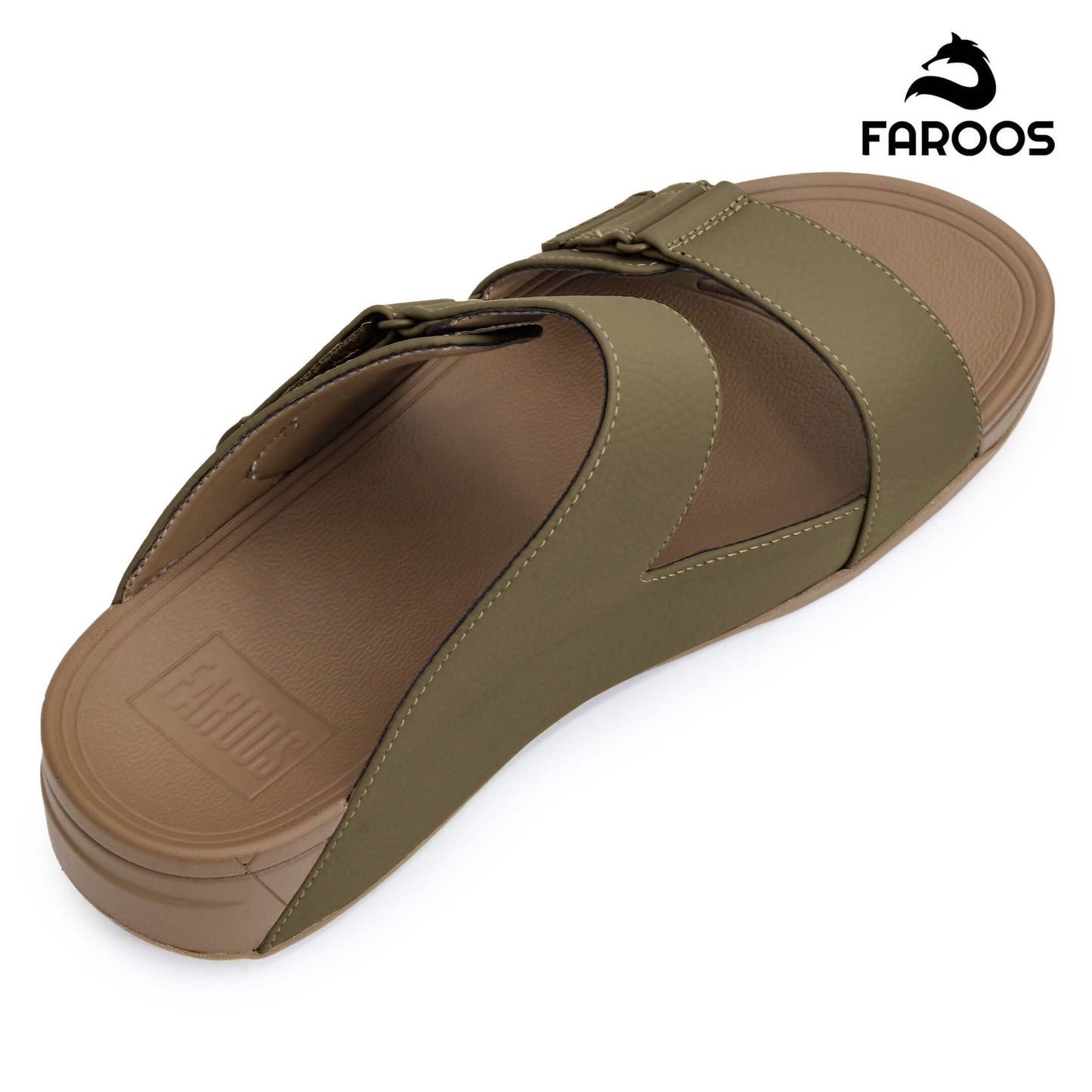 Faroos[F357]M124 Truffle Gents Arabic Sandal