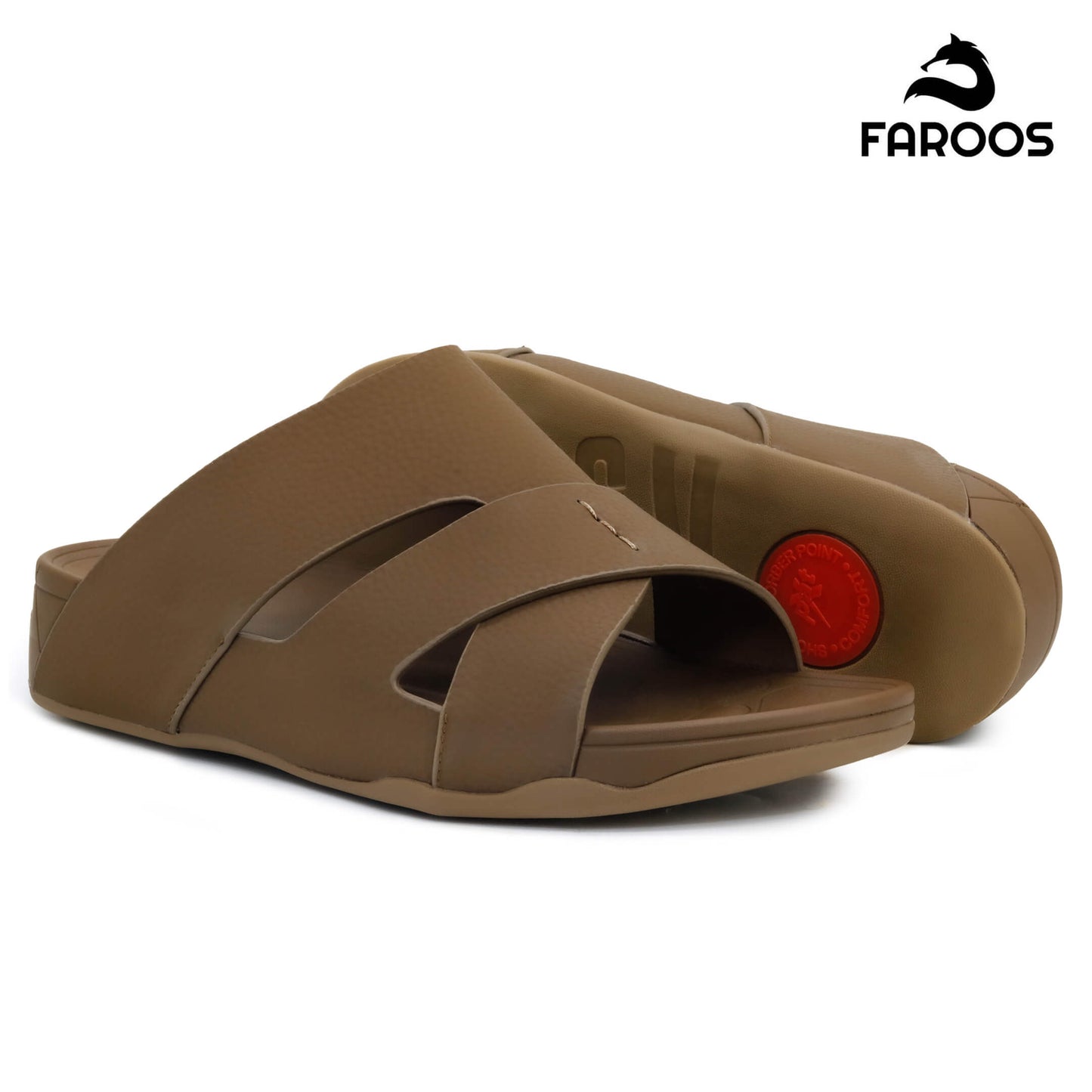Faroos[F266]M106 Khaki Gents Arabic Sandal